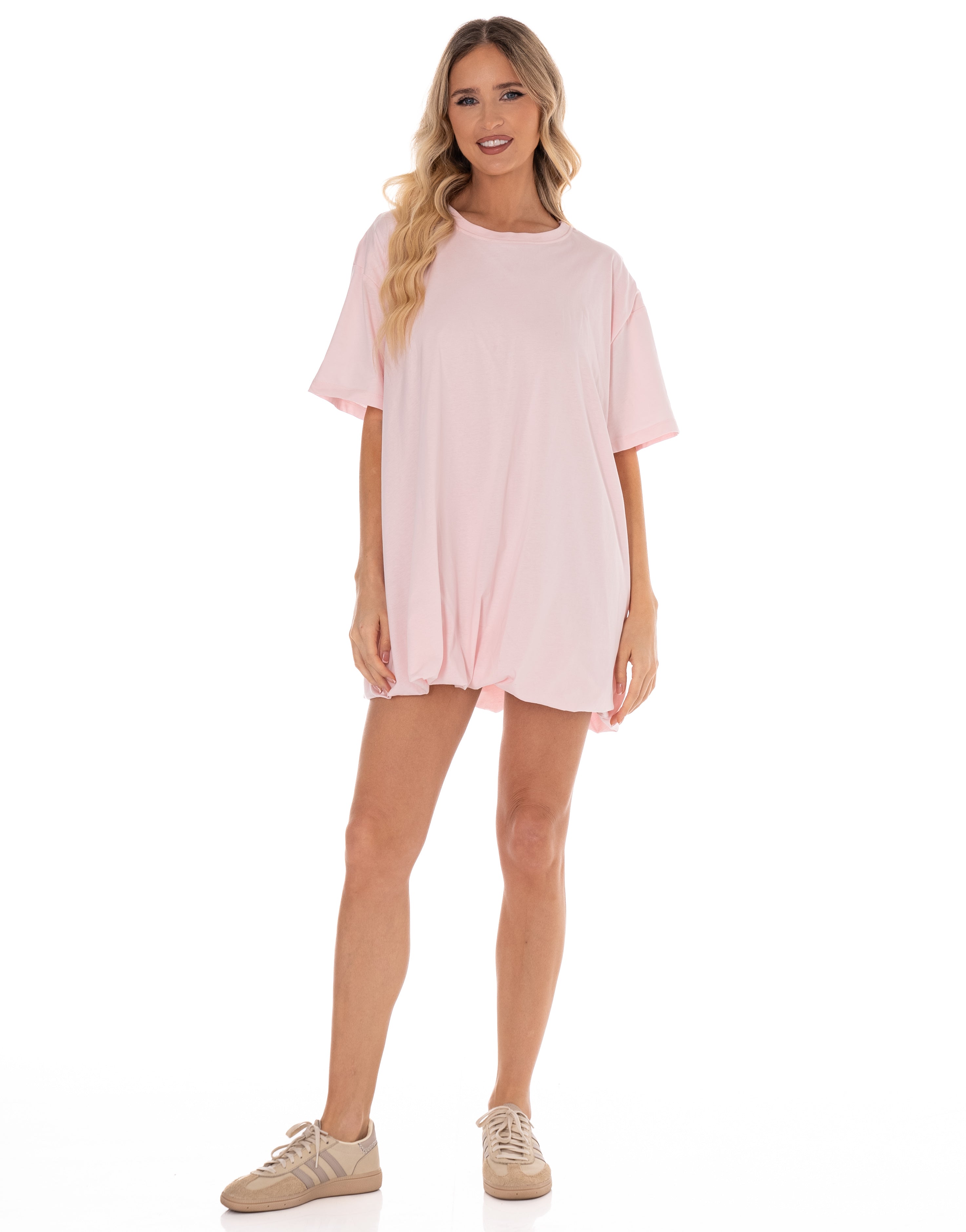 Loose T-Shirt Mini Dress - Pink