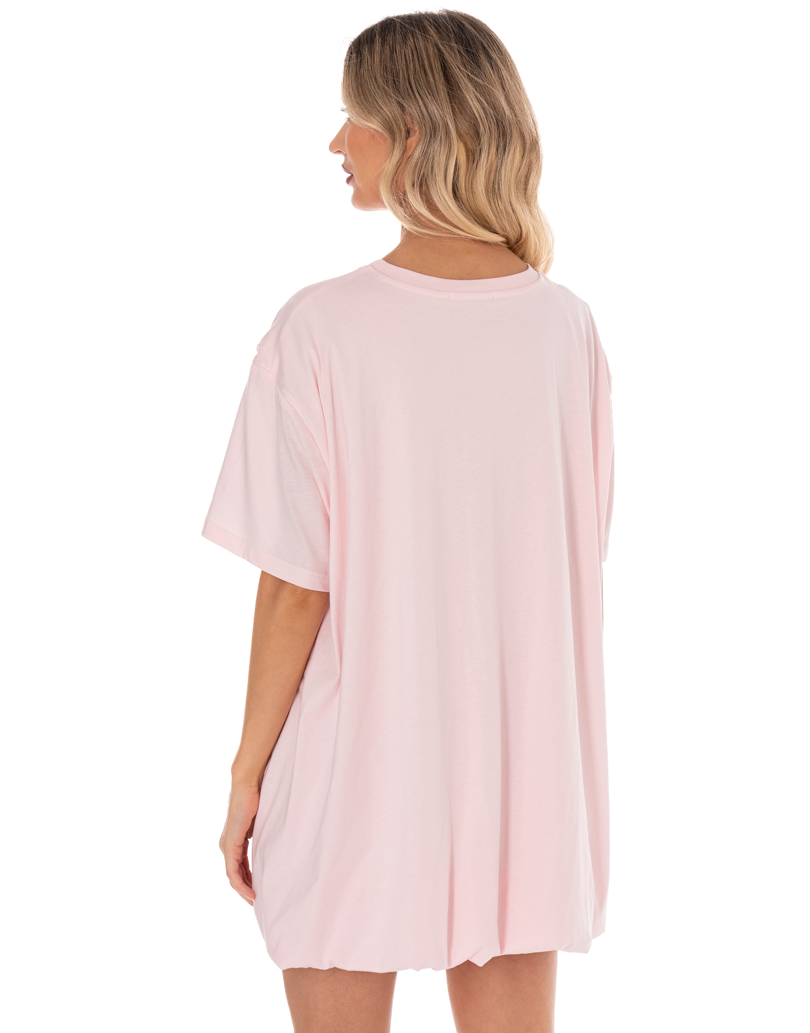 Loose T-Shirt Mini Dress - Pink