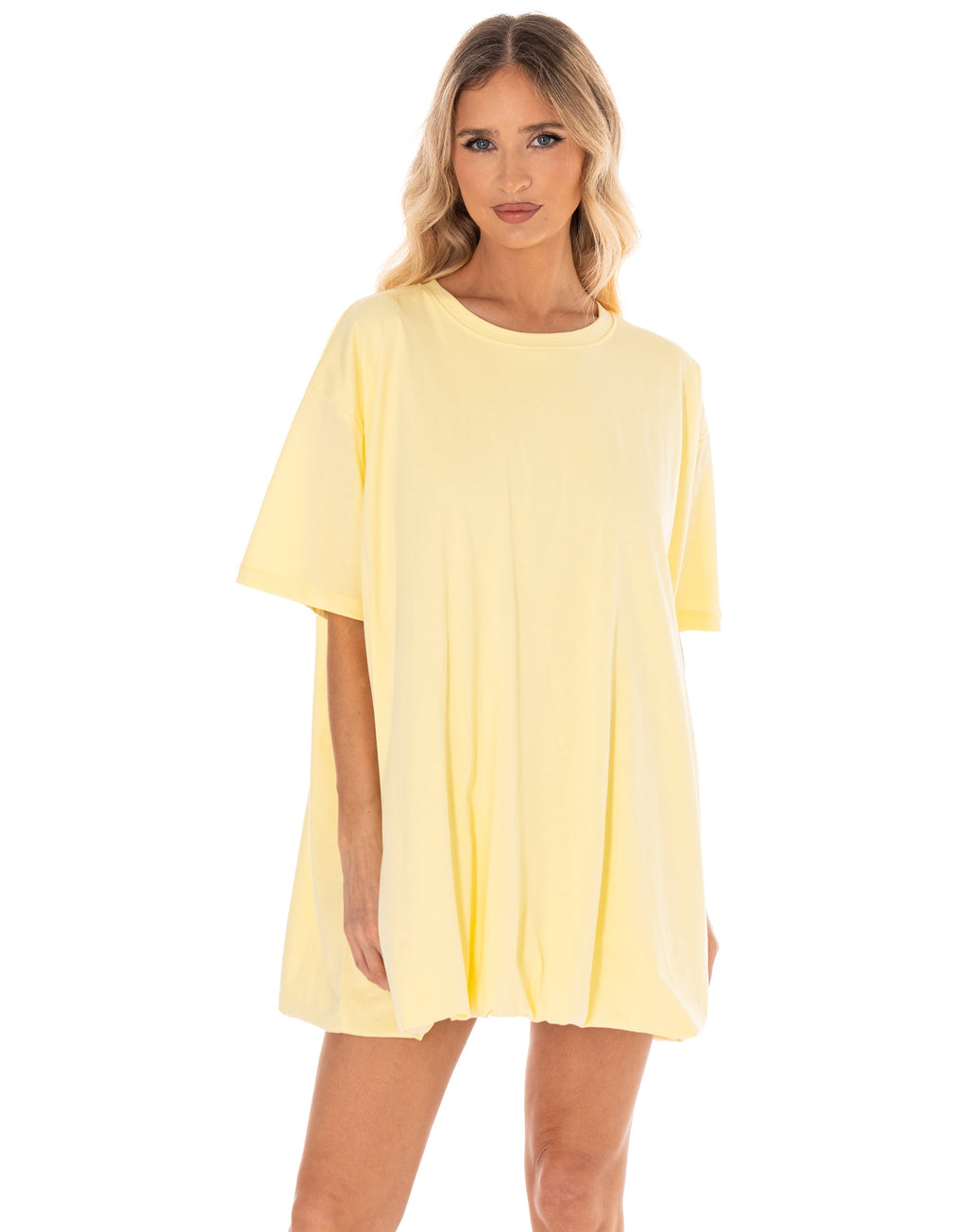 Loose T-Shirt Mini Dress - Yellow