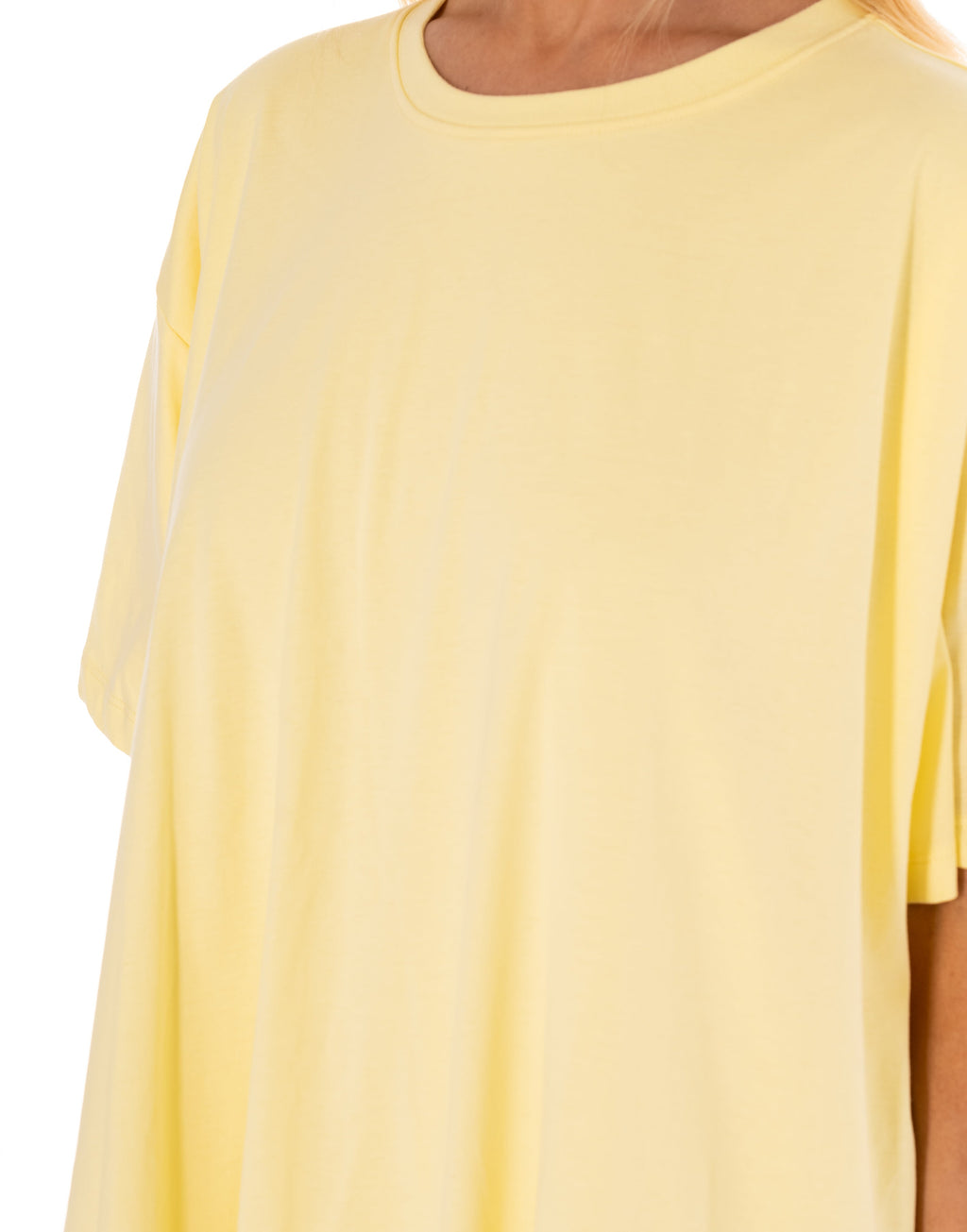 Loose T-Shirt Mini Dress - Yellow