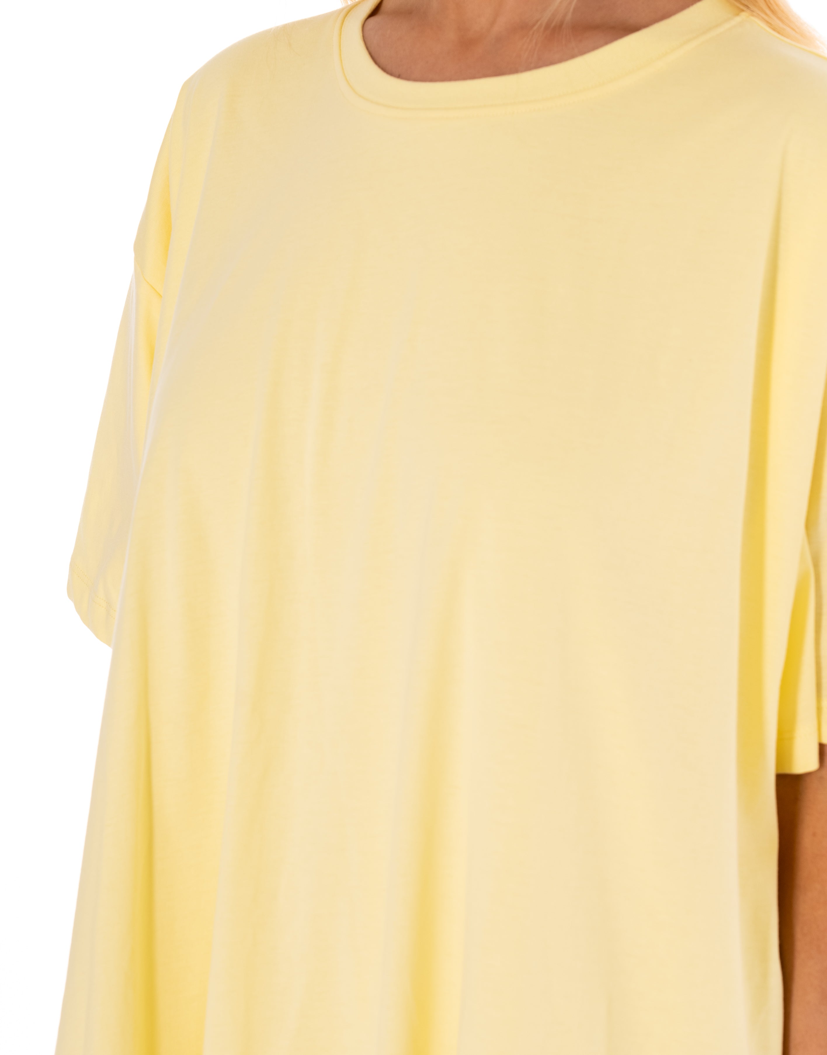 Loose T-Shirt Mini Dress - Yellow