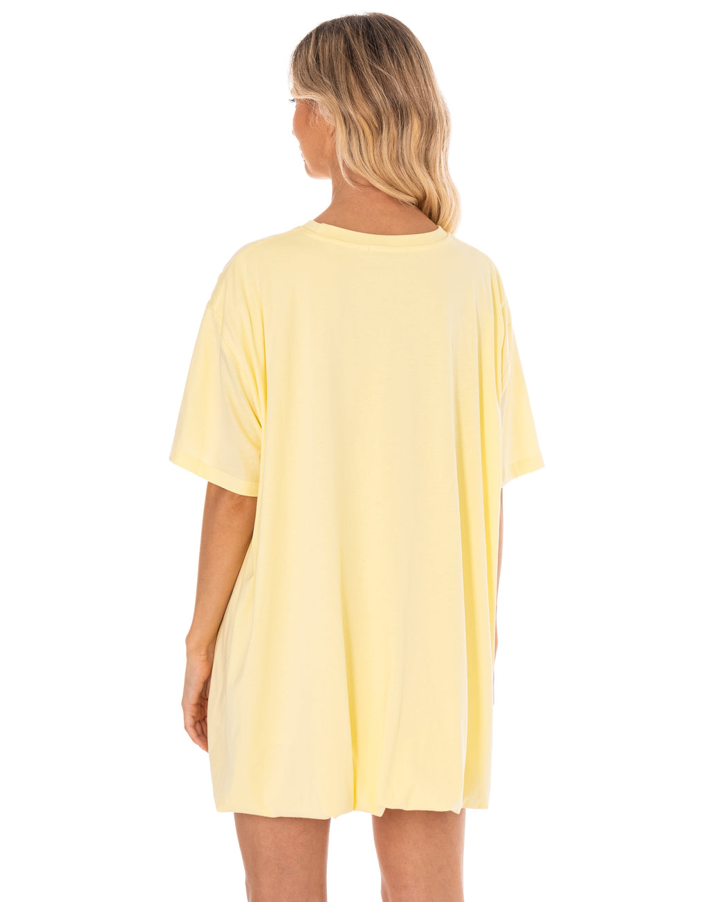 Loose T-Shirt Mini Dress - Yellow