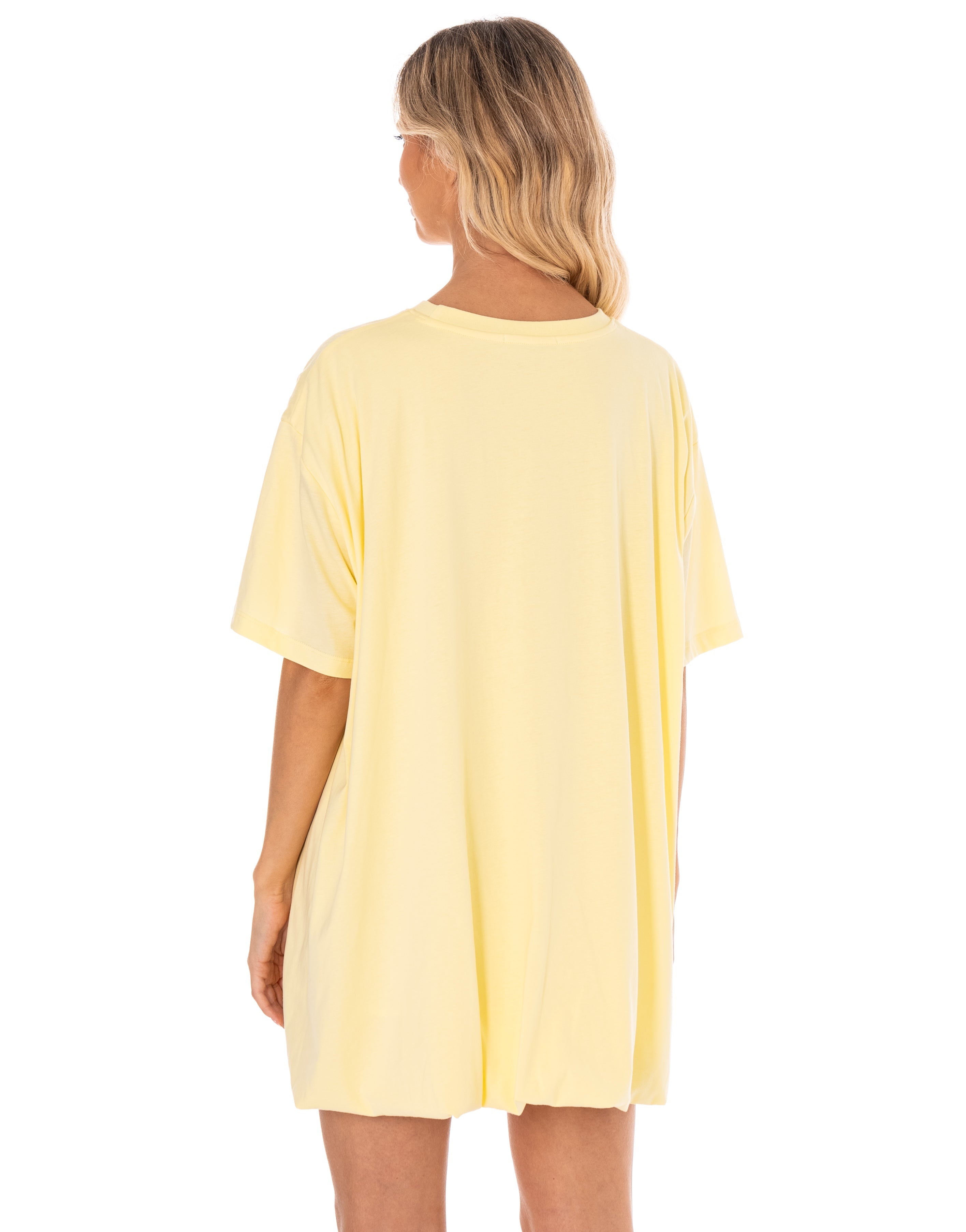Loose T-Shirt Mini Dress - Yellow