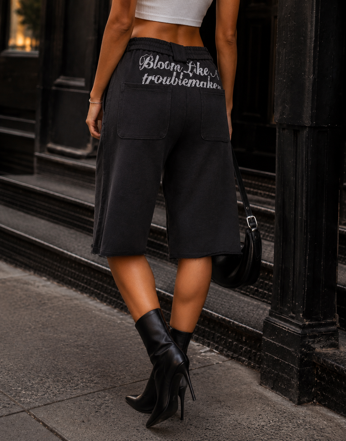 Graphic Sweat Culotte - D.Grey