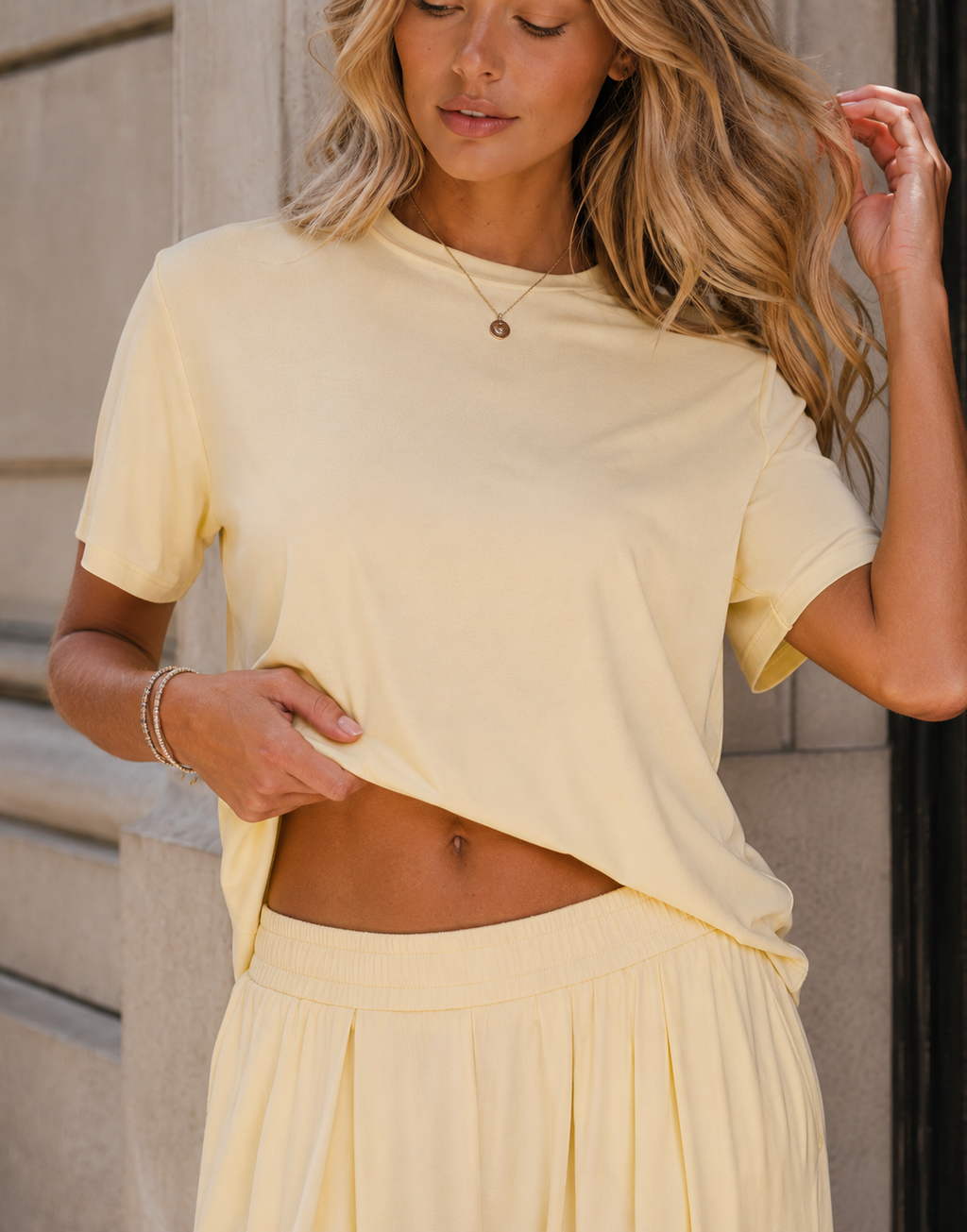 Loungewear Top And Pant Set - Yellow