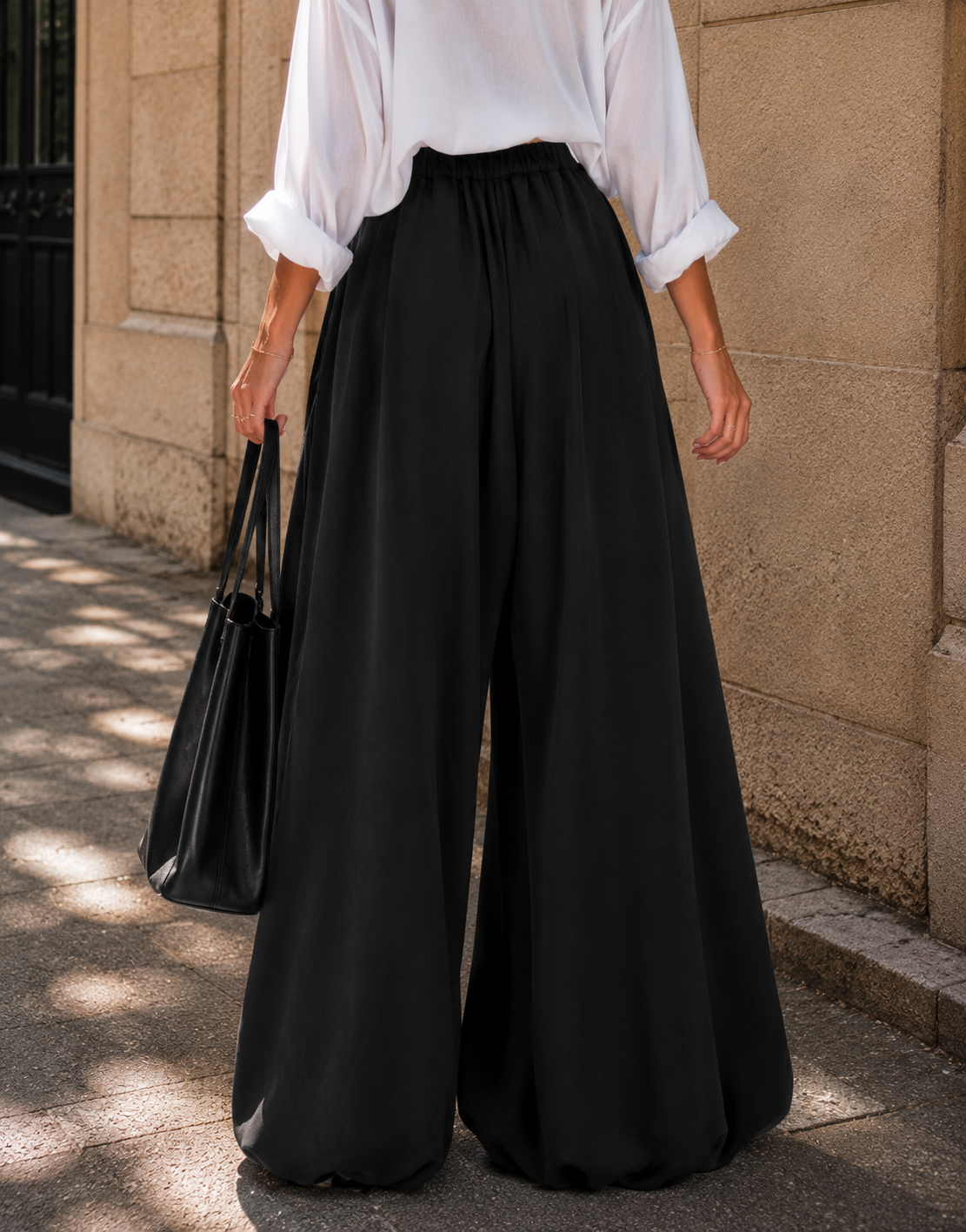 Flowy Wide-Leg Pant - Black