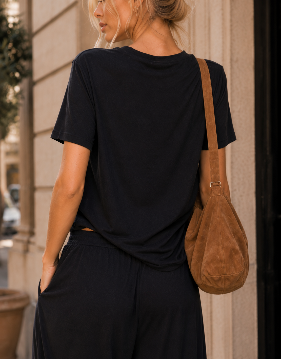 Loungewear Top And Pant Set - Black