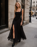 Sleeveless Full Length Evening Gown - Black