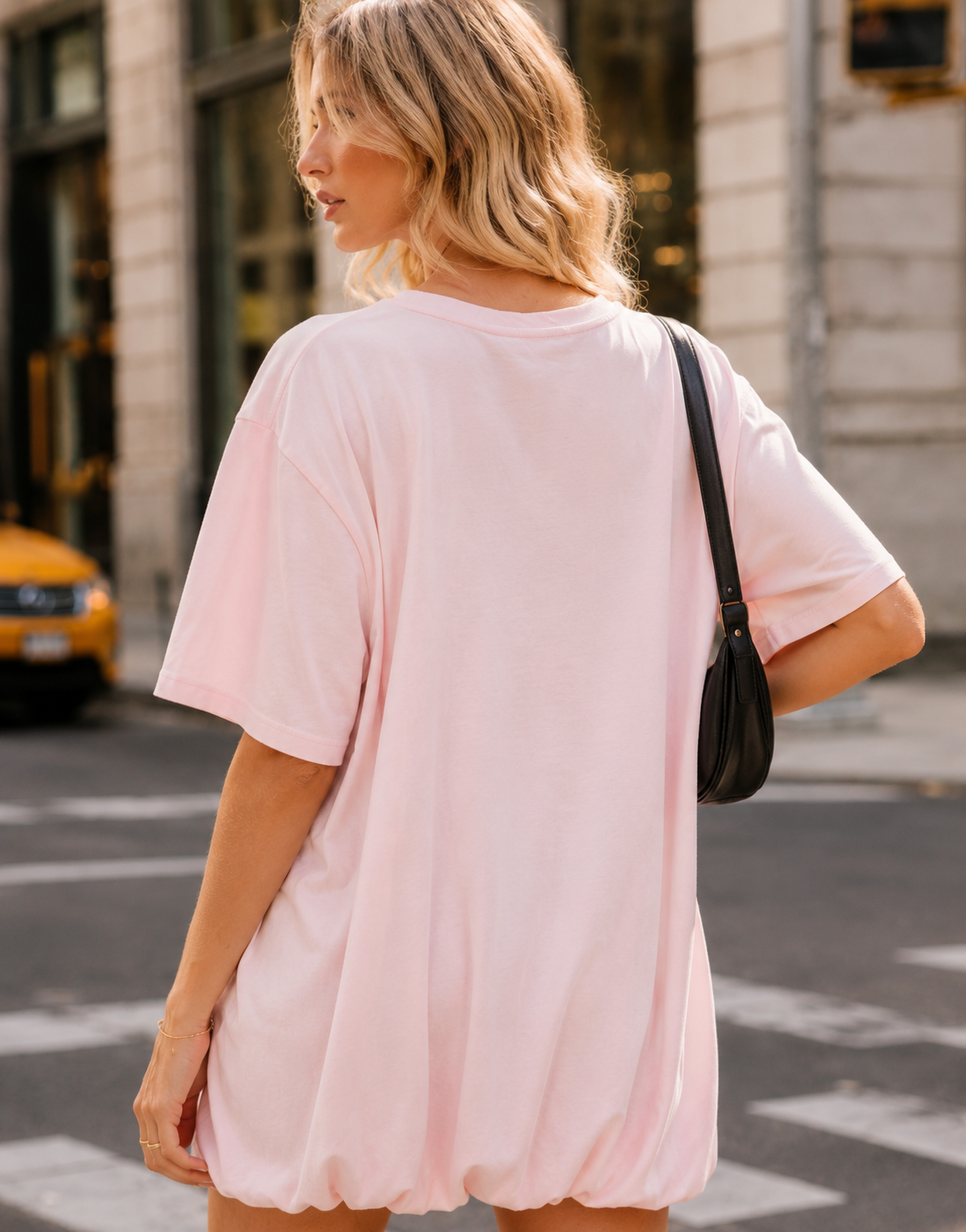 Loose T-Shirt Mini Dress - Pink