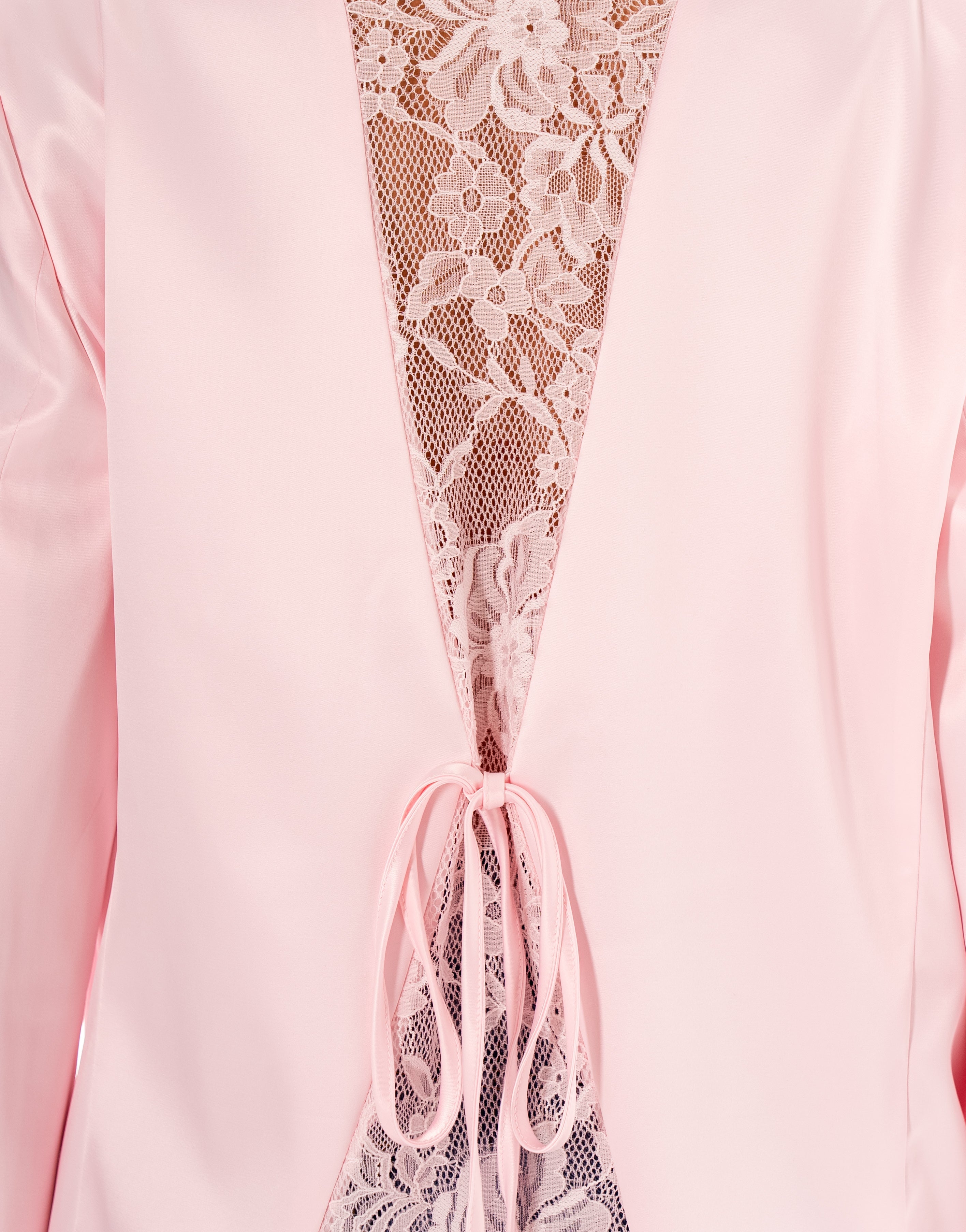 Satin Double-Breasted Blazer - Pink