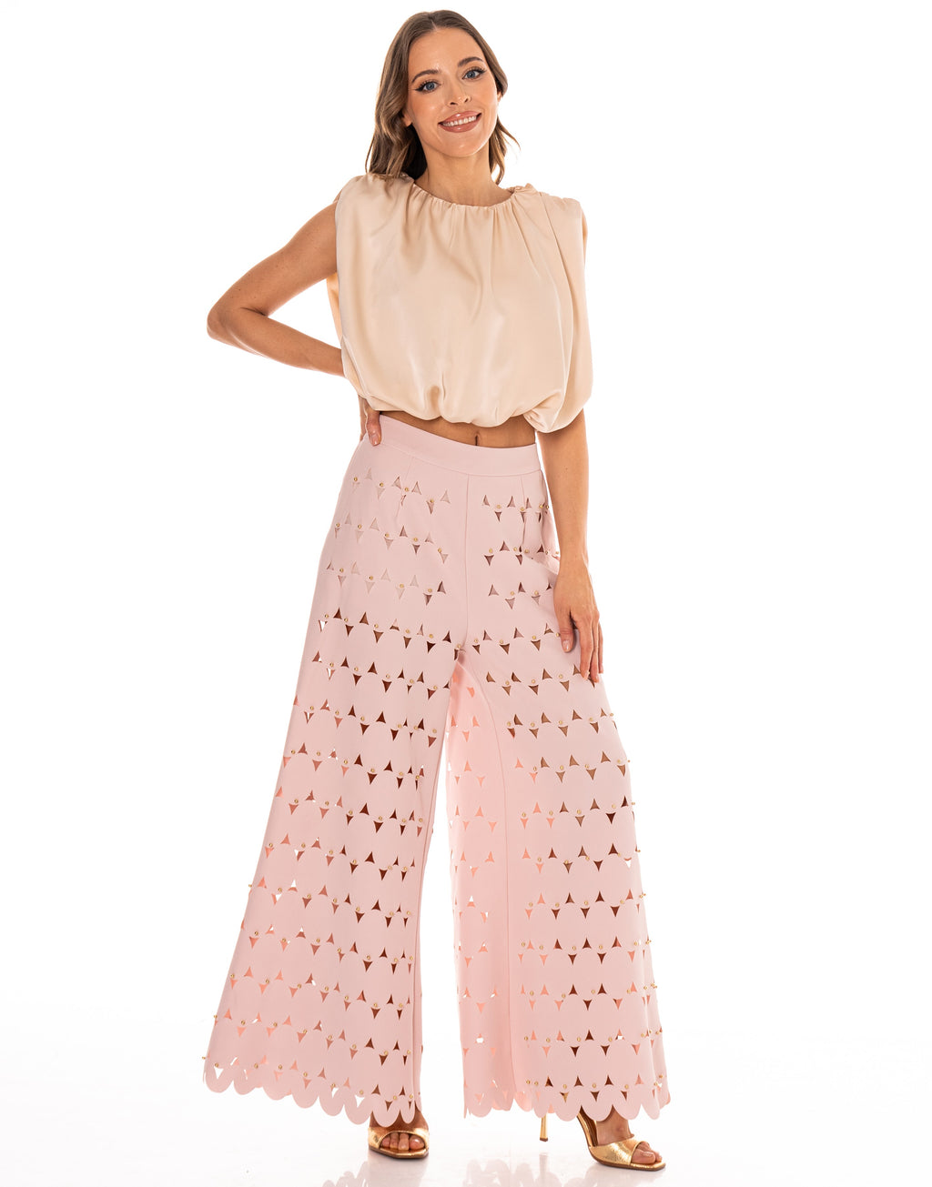 Peplum Strapless Top - Pink