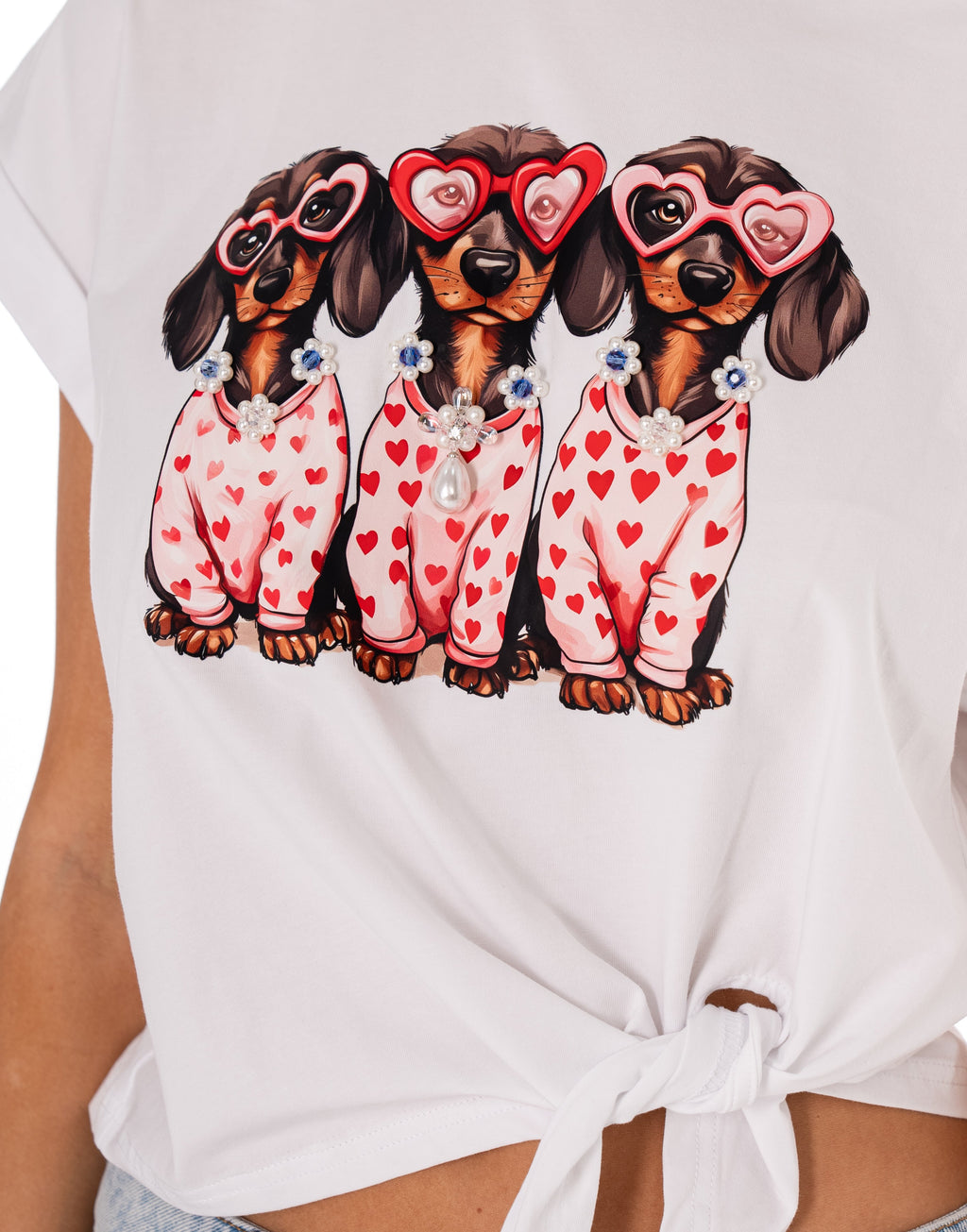 Tie-Front Graphic Tee - White