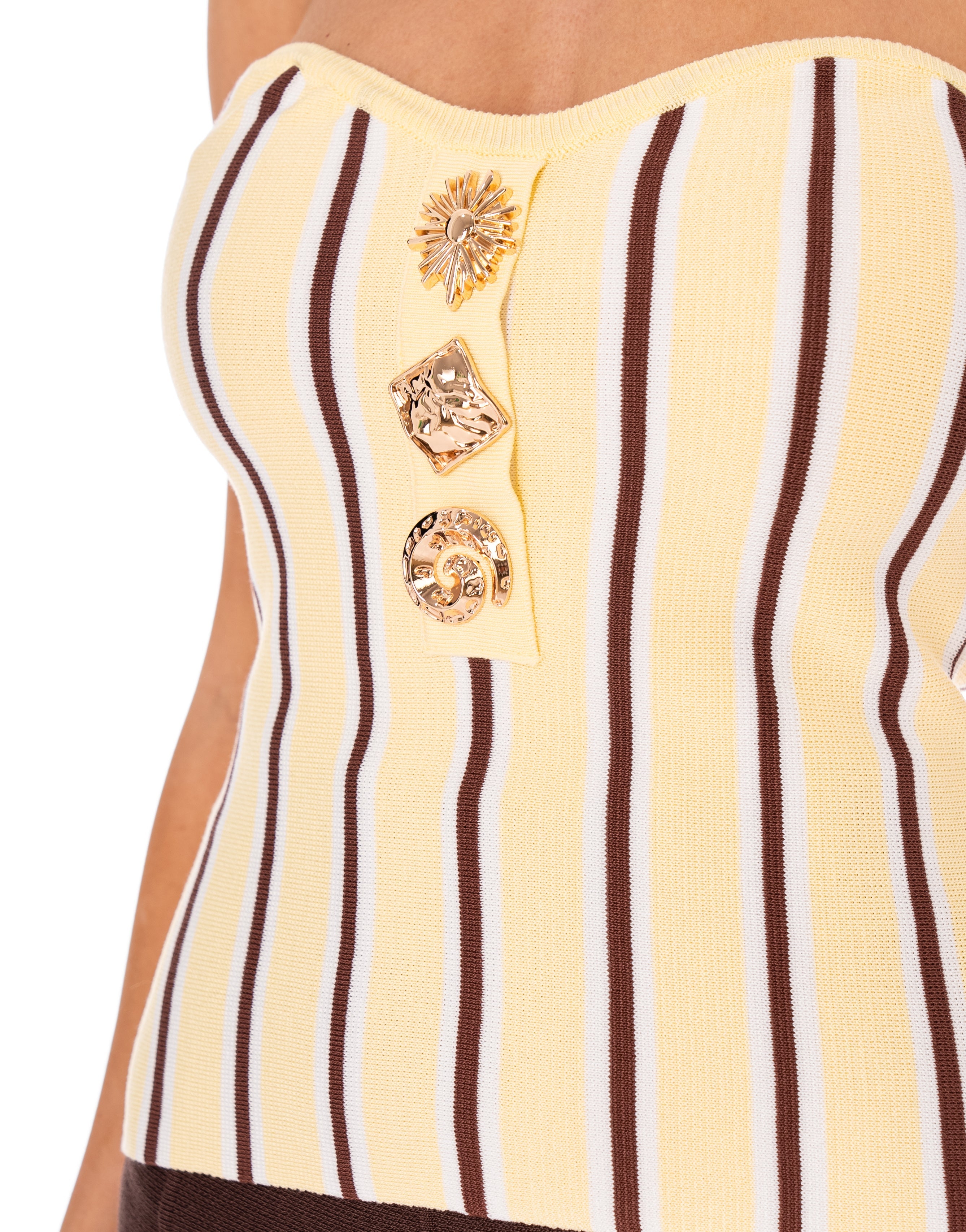 Wide-Leg High-Waist Pants - Yellow