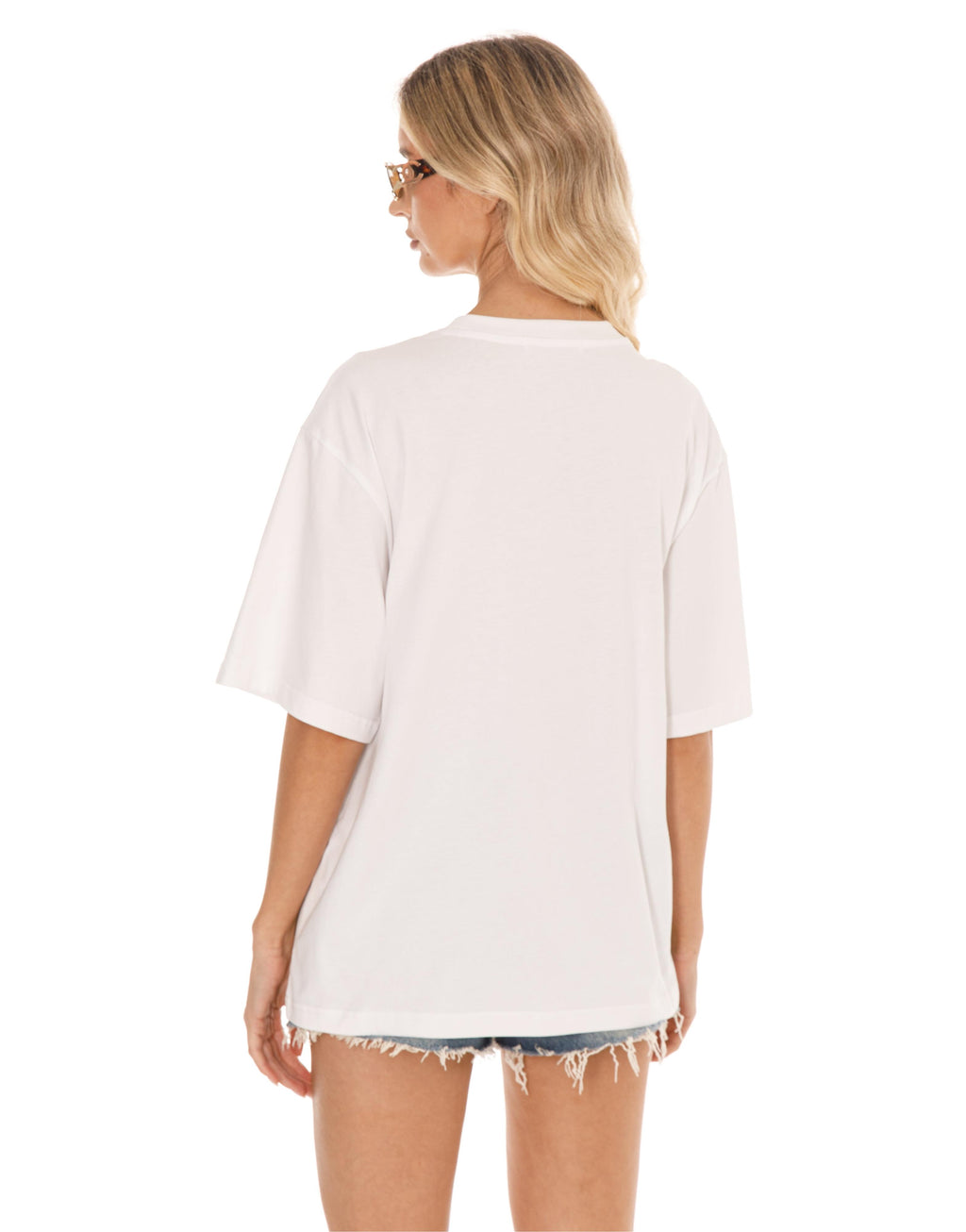 Embellished Oversized Tee - White