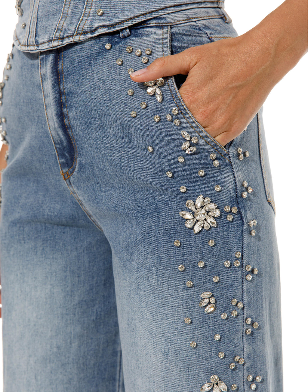 Strapless Denim Corset Top - Denim