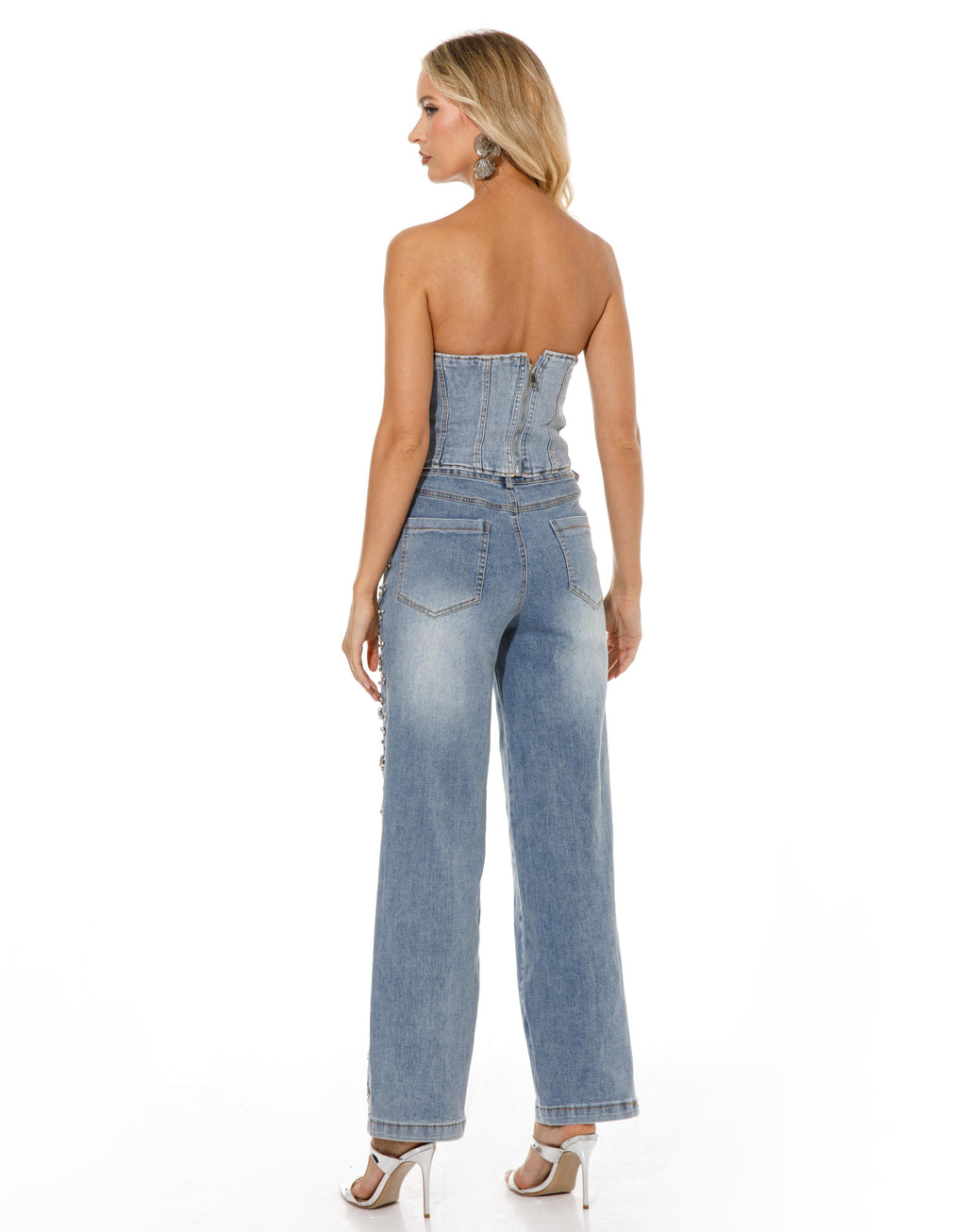 Strapless Denim Corset Top - Denim