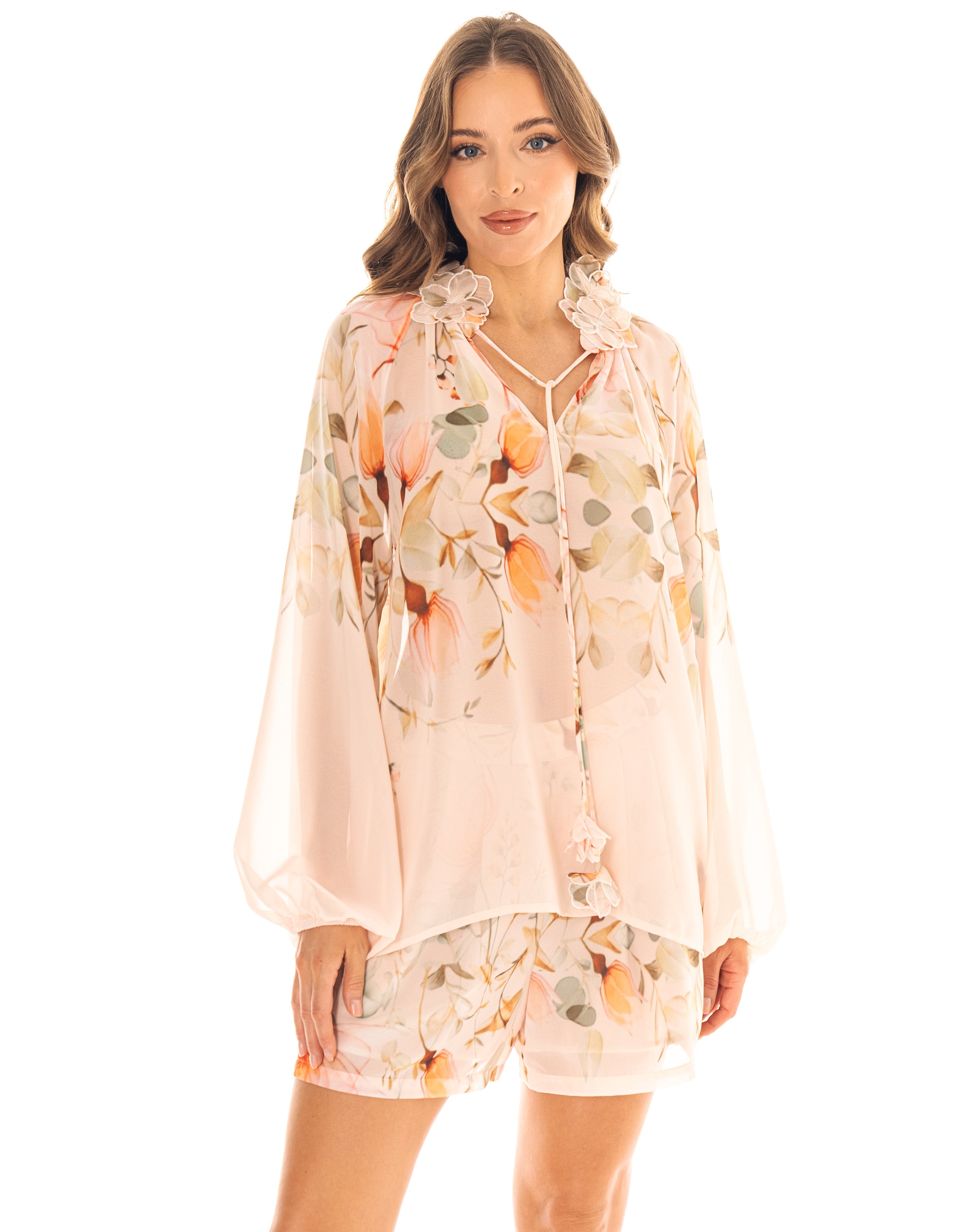 Floral Pleated Shorts - Multi