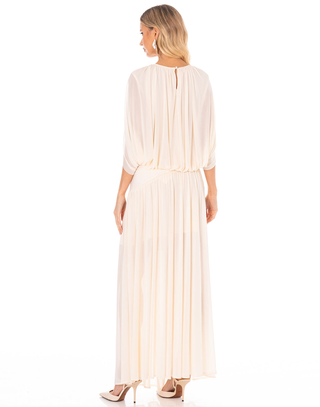 Chiffon Top and Maxi Skirt Set - Beige