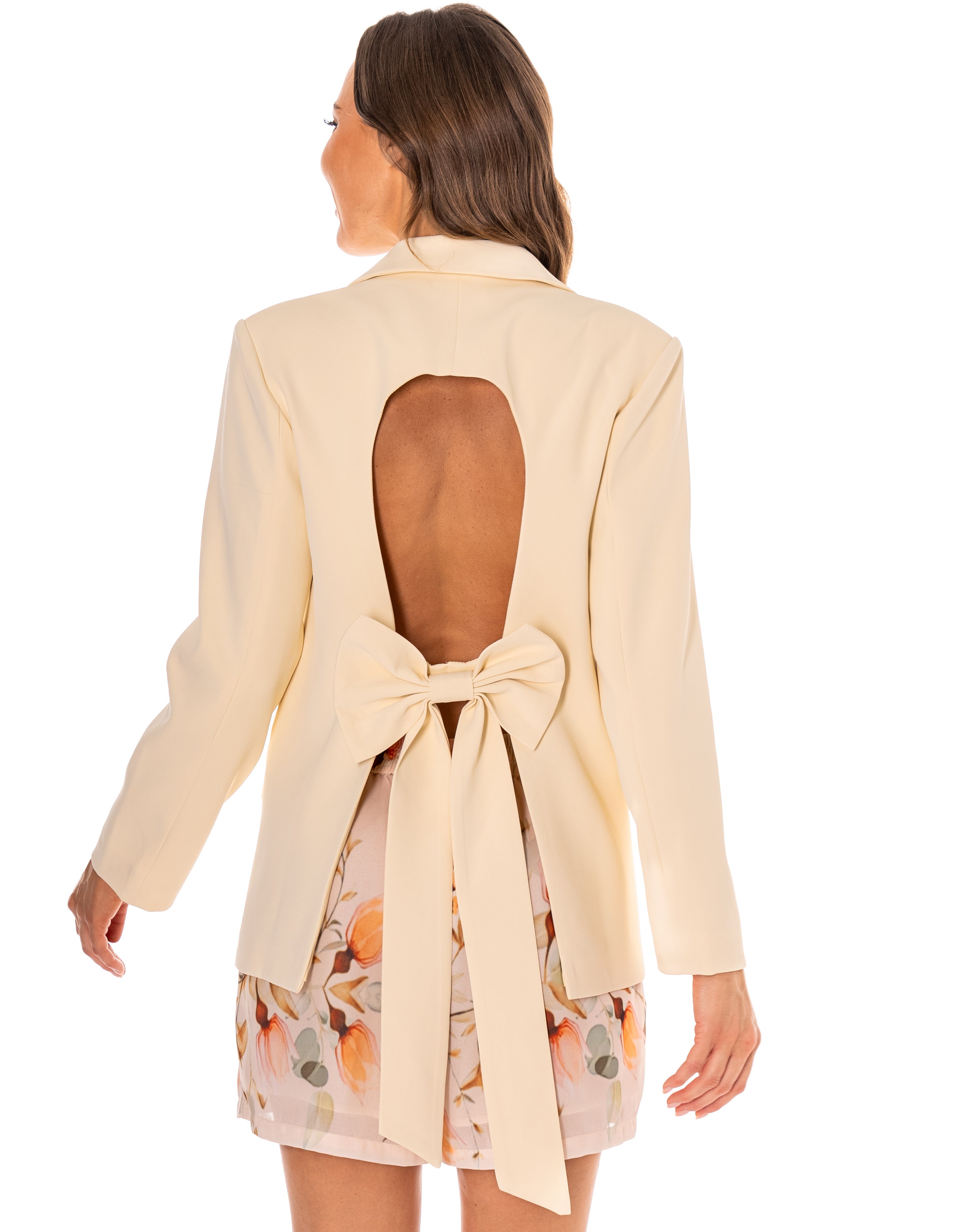 Cream Tailored Blazer - Yellow