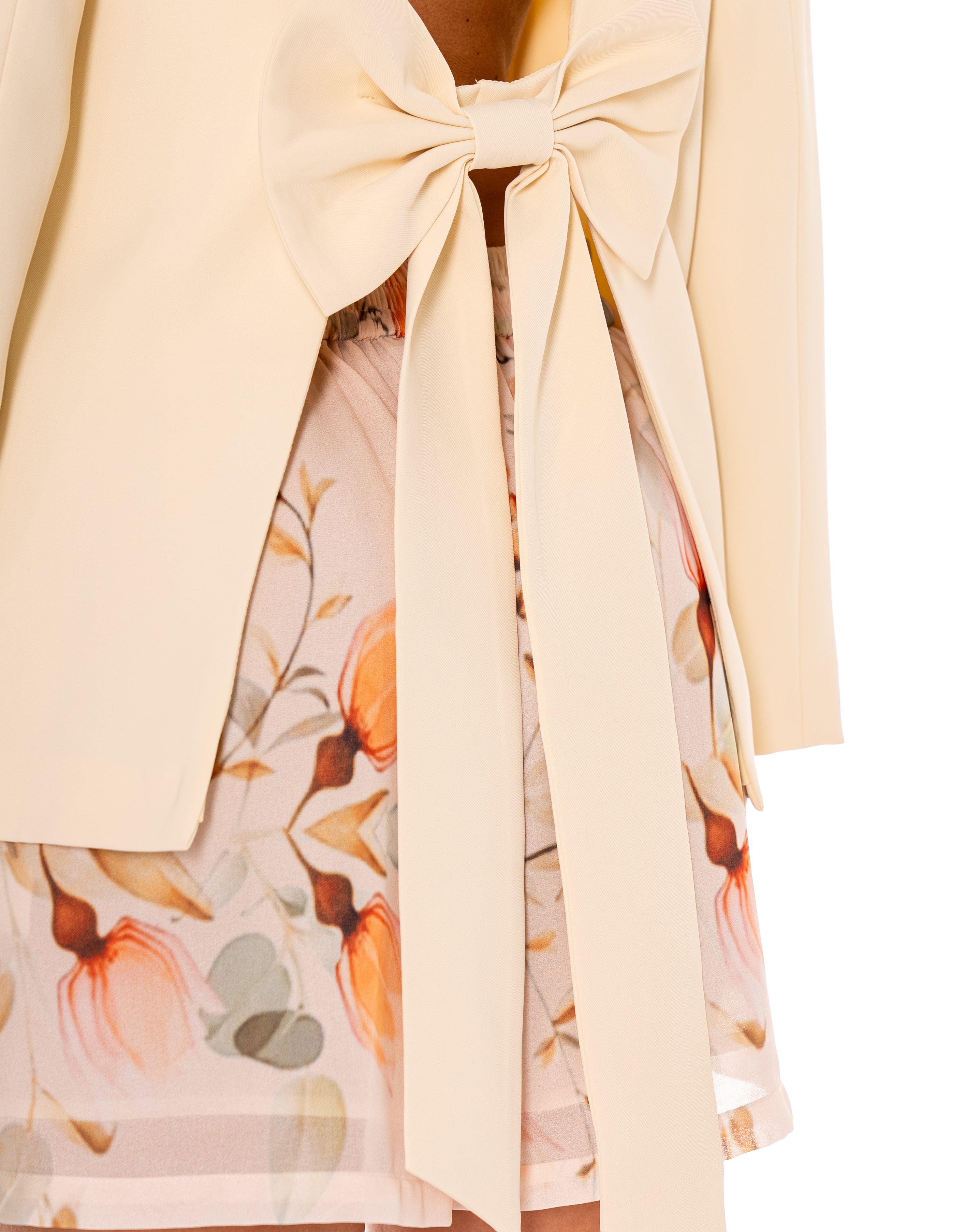 Cream Tailored Blazer - Yellow