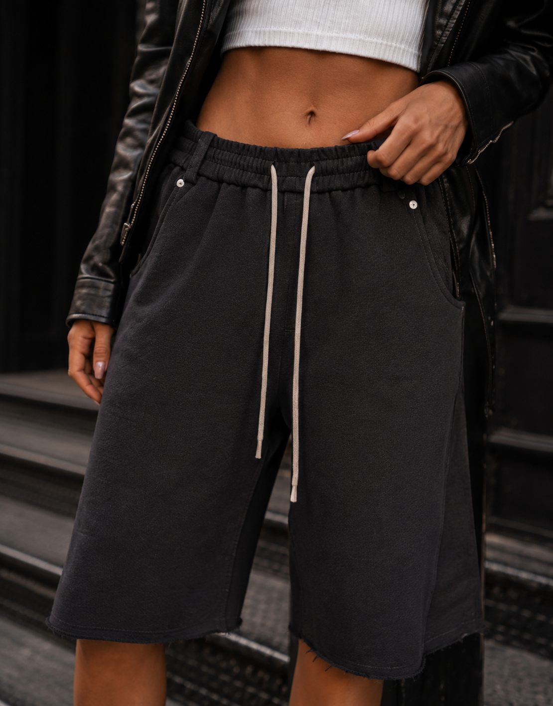 Graphic Sweat Culotte - D.Grey
