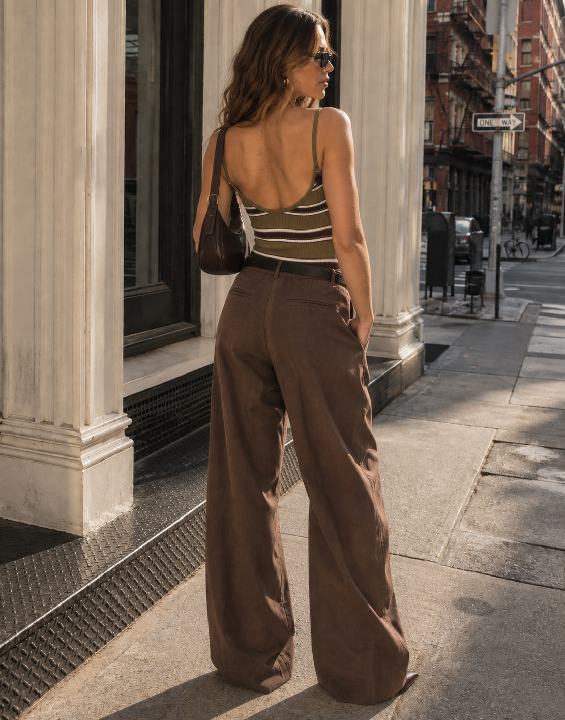 Striped Knit Bodysuit - Olive