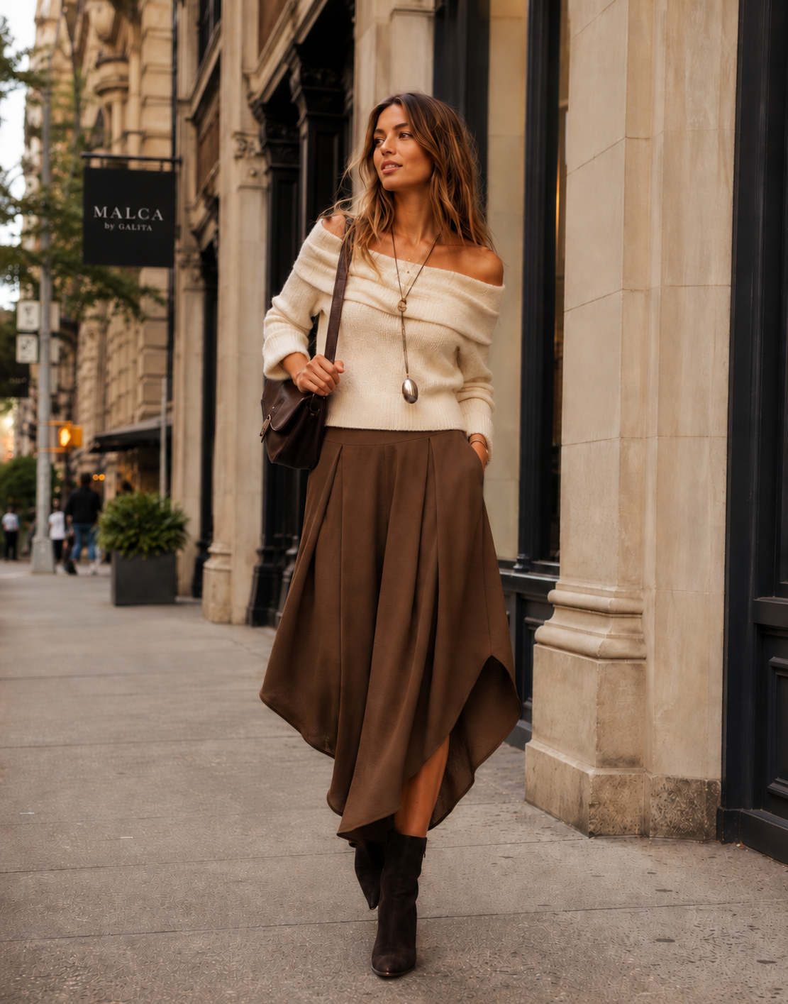 Wide Leg Pants - Brown