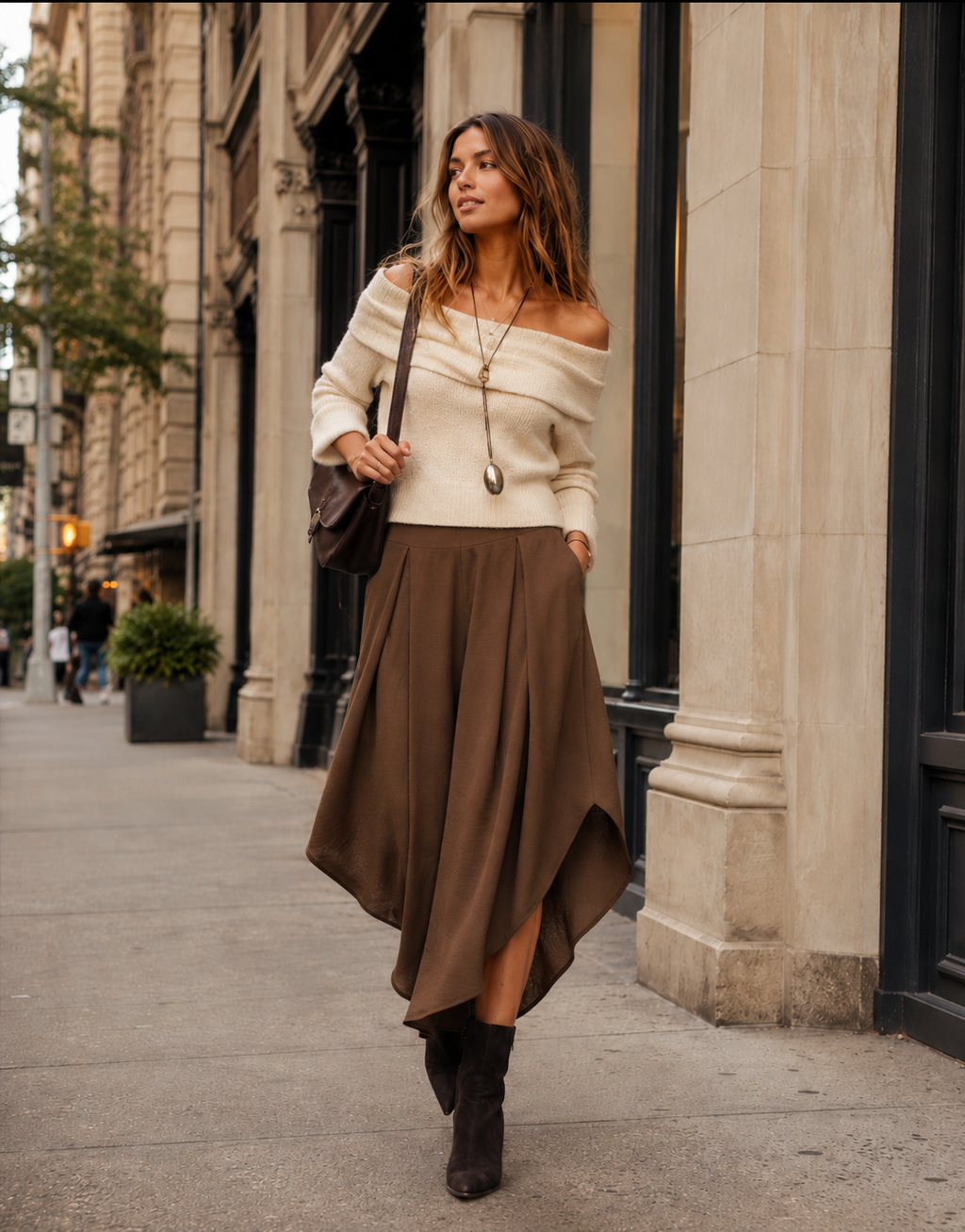 Wide Leg Pants - Brown