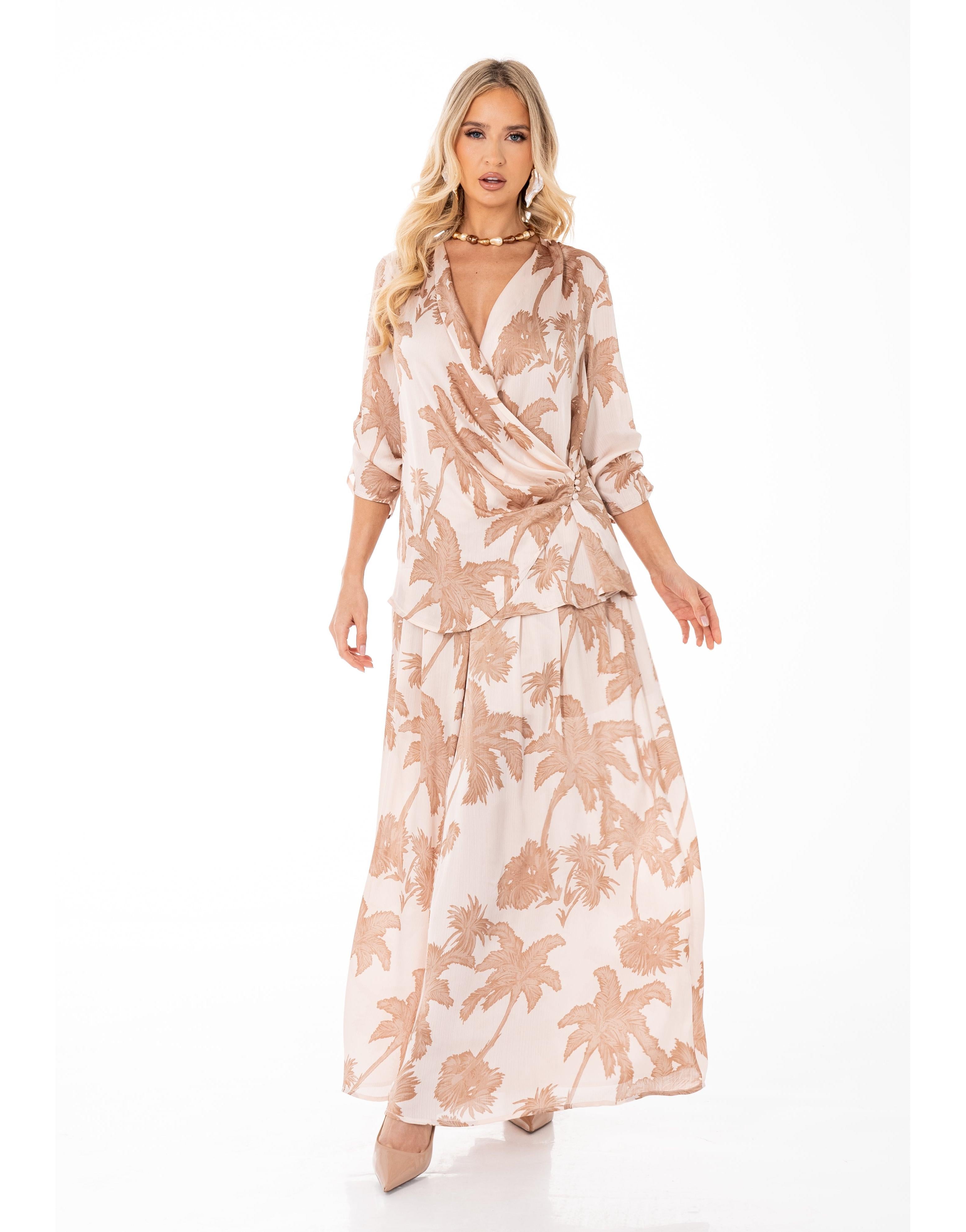 Palm Print Matching Set - Camel