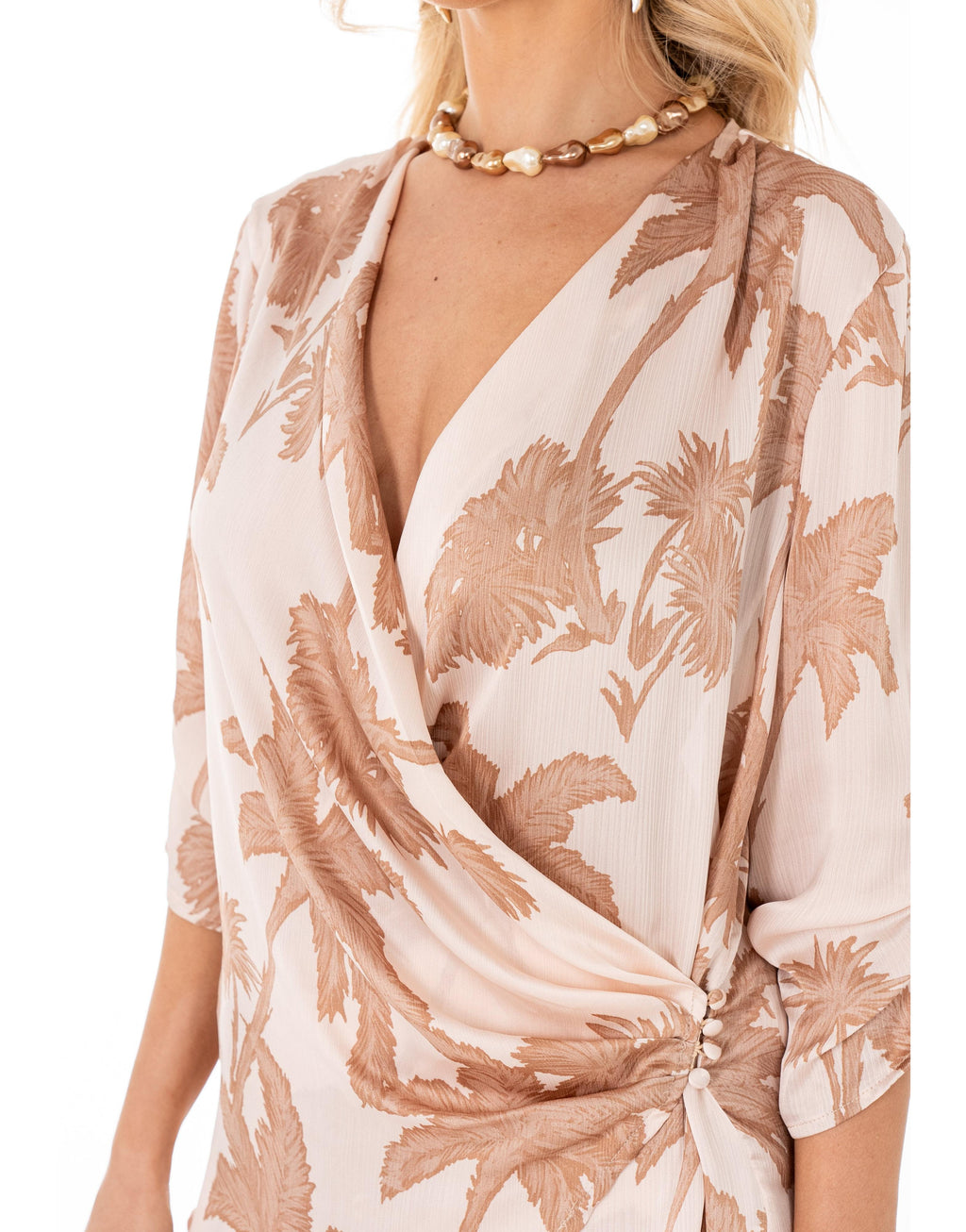 Palm Print Matching Set - Camel