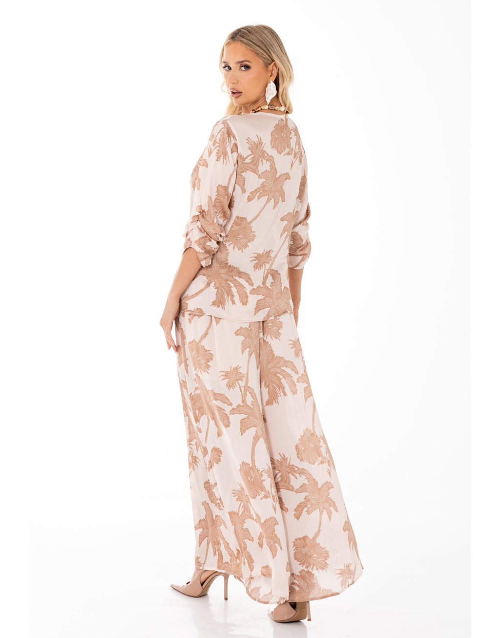 Palm Print Matching Set - Camel