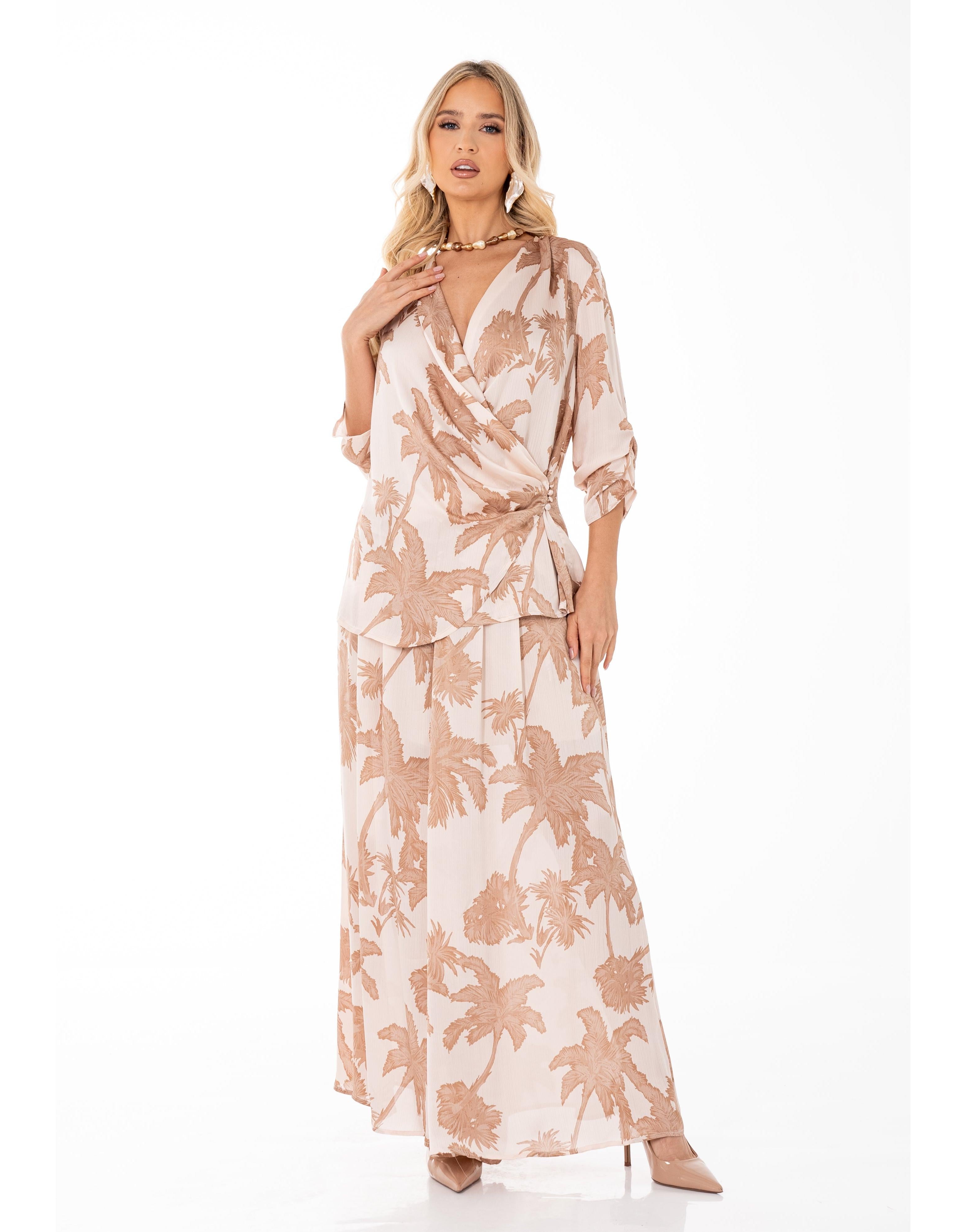 Palm Print Matching Set - Camel
