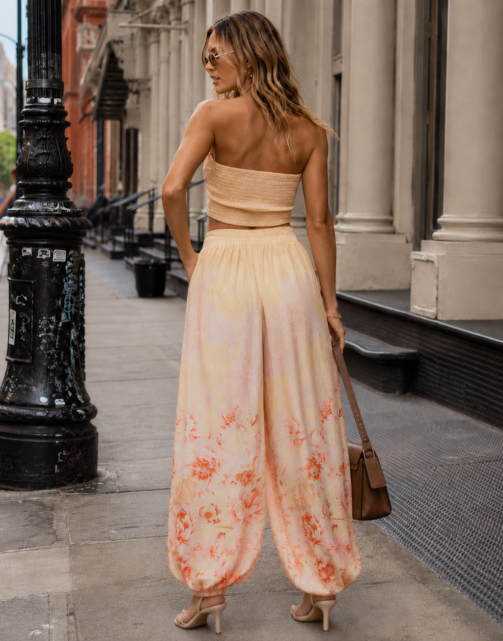 Floral Strapless Matching Set - Yellow