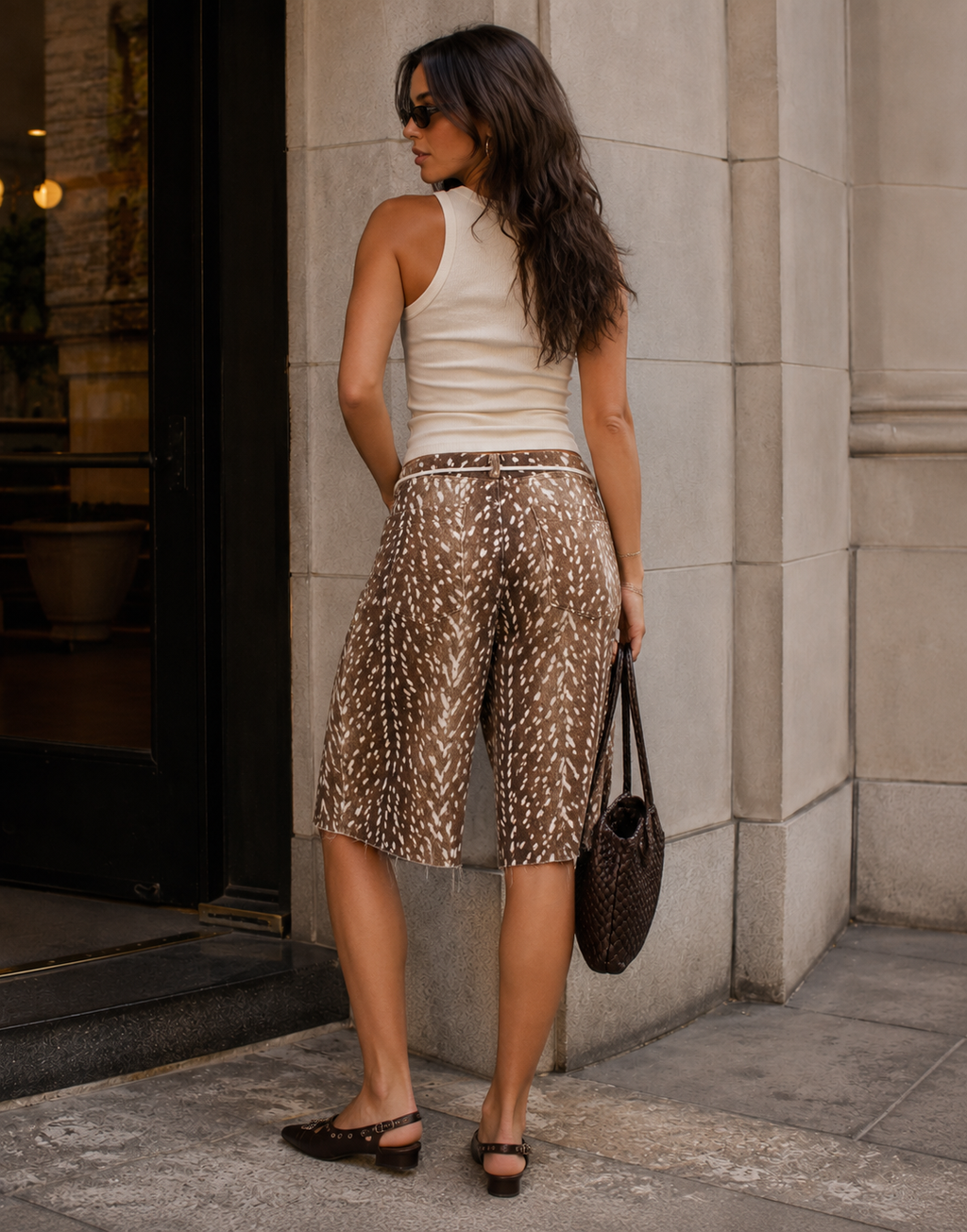 Leopard Shorts - Brown